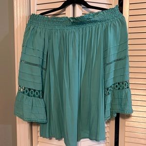 Pretty teal off the shoulder top